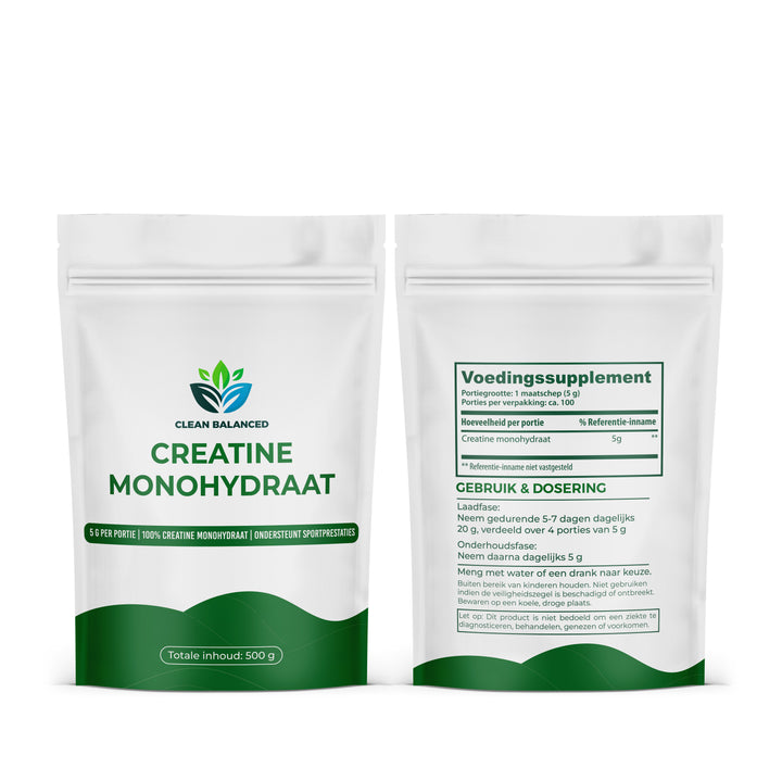 Clean Balanced Premium Creatine Monohydraat (500 gram)